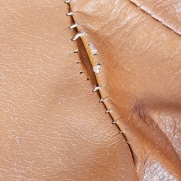 Vintage Leather Coat Women's Small Brown Vintage FLAWED - Picture 15 of 15